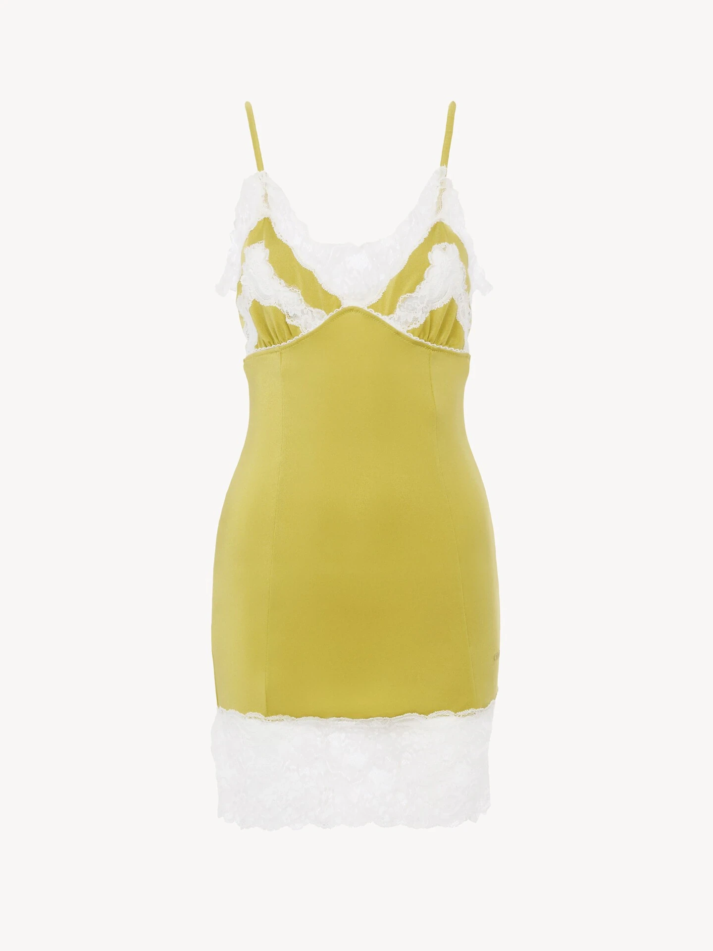 Chloe Fitted mini lingerie dress in stretch nylon & lace