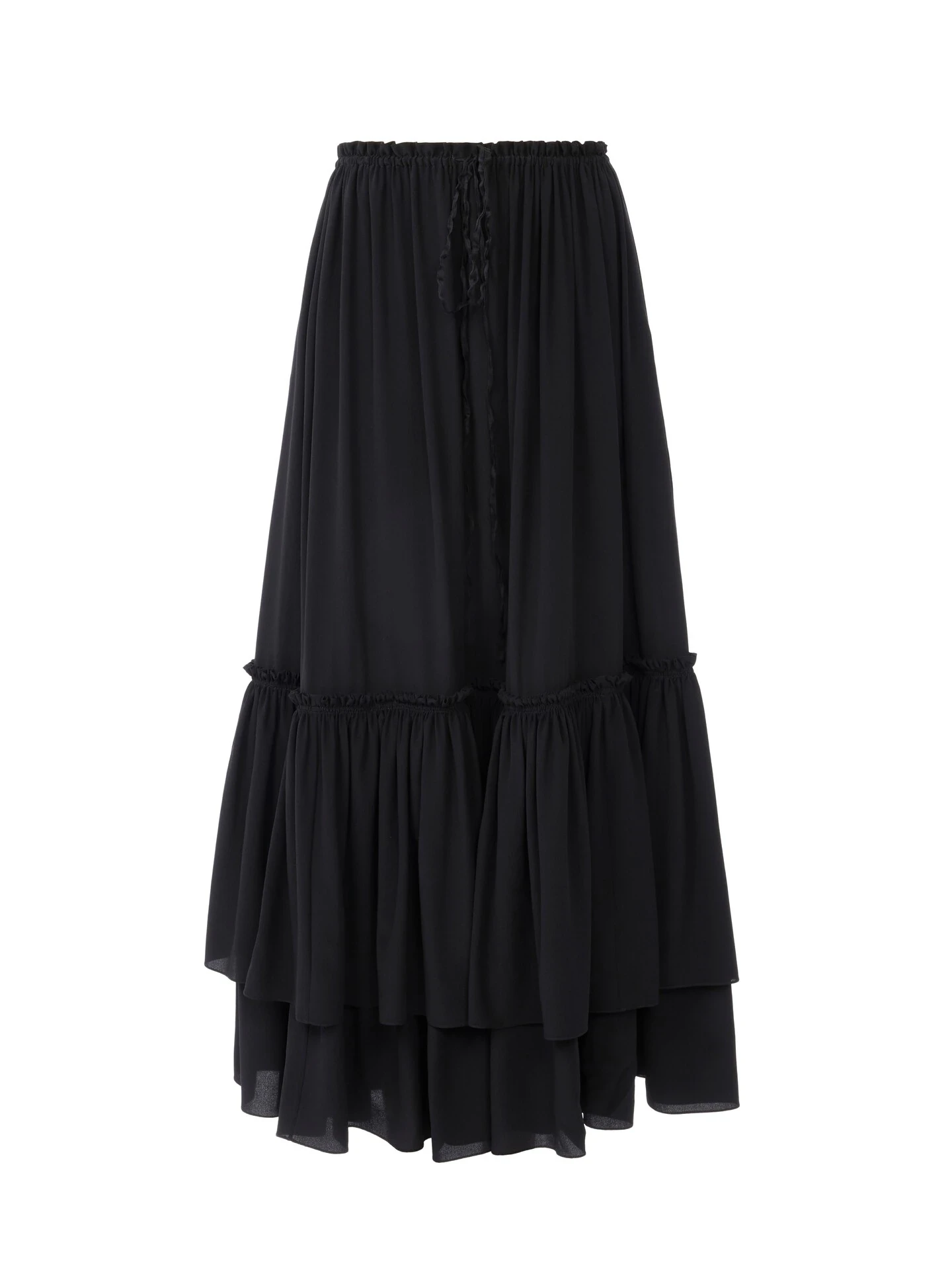 Chloe Ruffled long skirt in crêpe de chine - Women's Clothing
