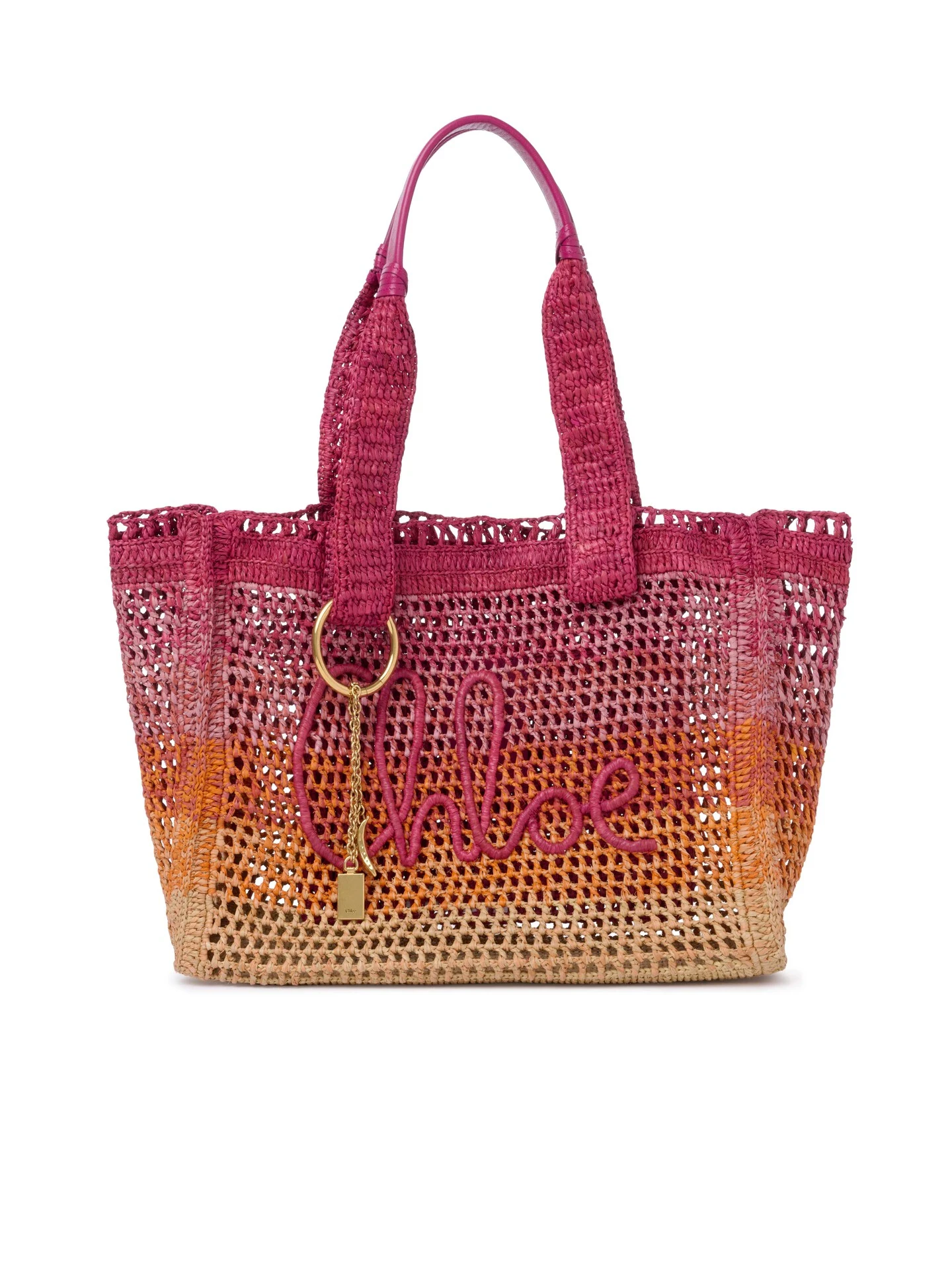 Chloe Summer Banana east-west tote bag in raffia - Women's Bags