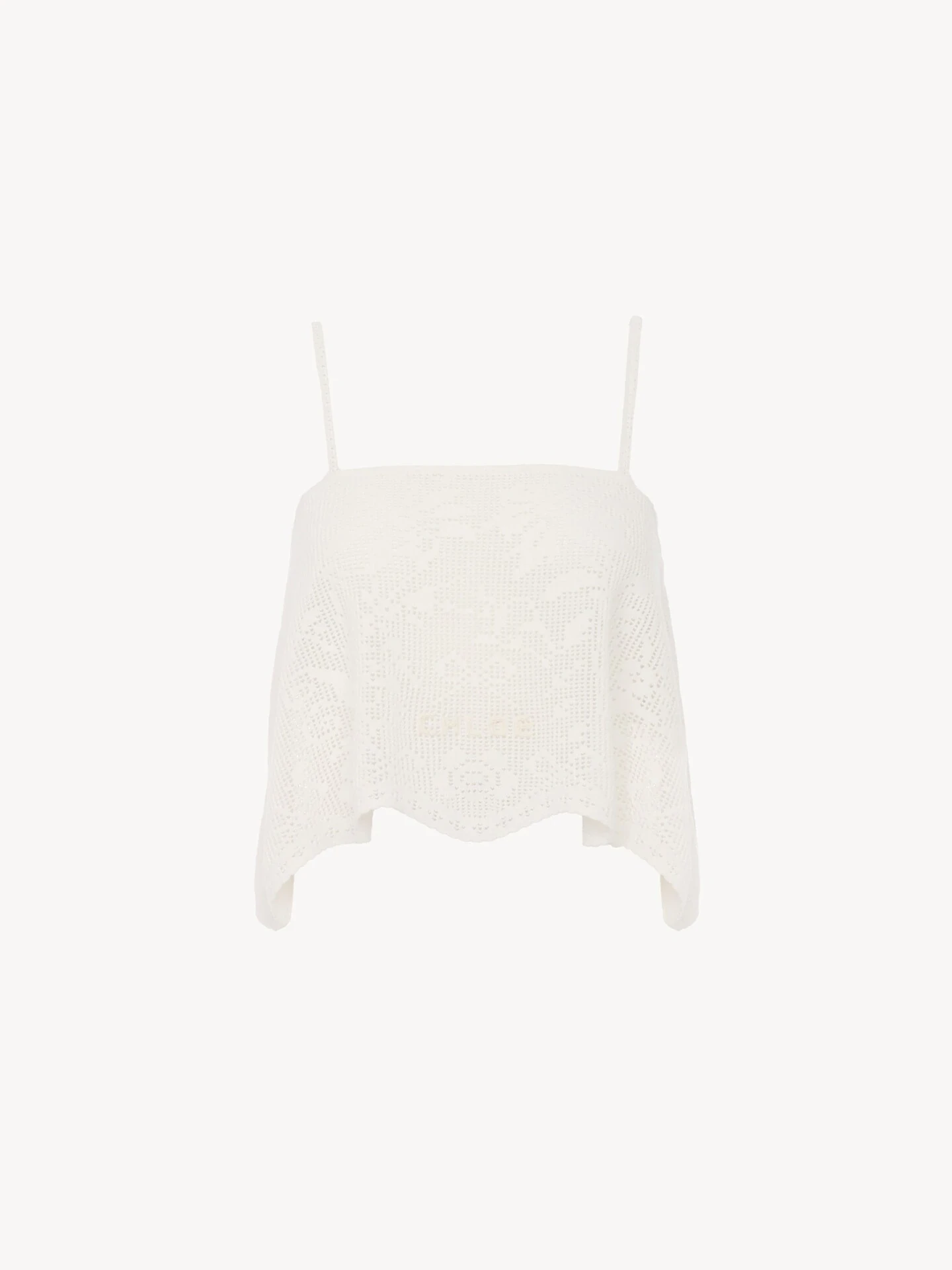 Chloe Thin-strap cropped top in a cotton knit