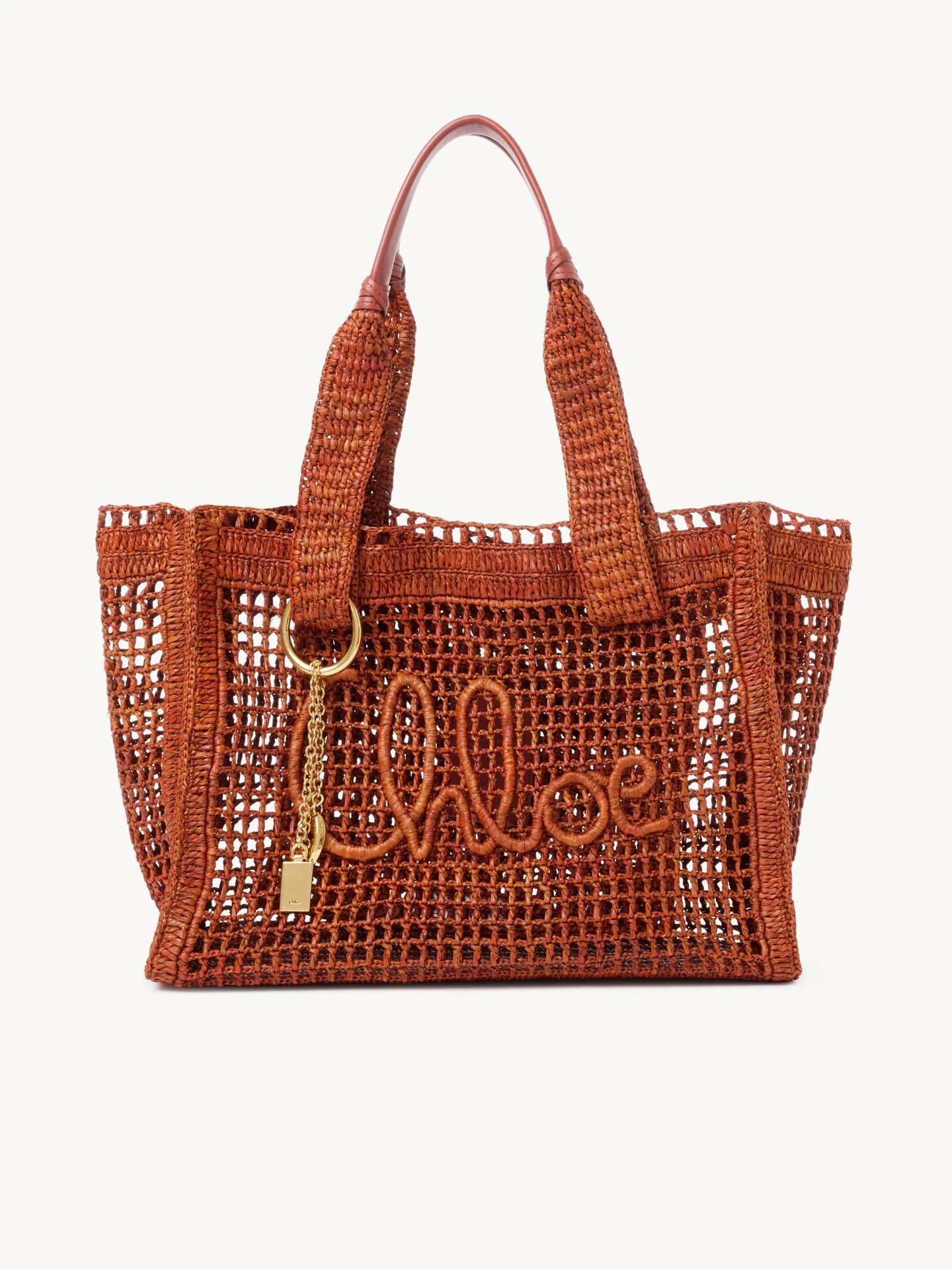 Chloe Summer Banana east-west tote bag in raffia - Women's Bags