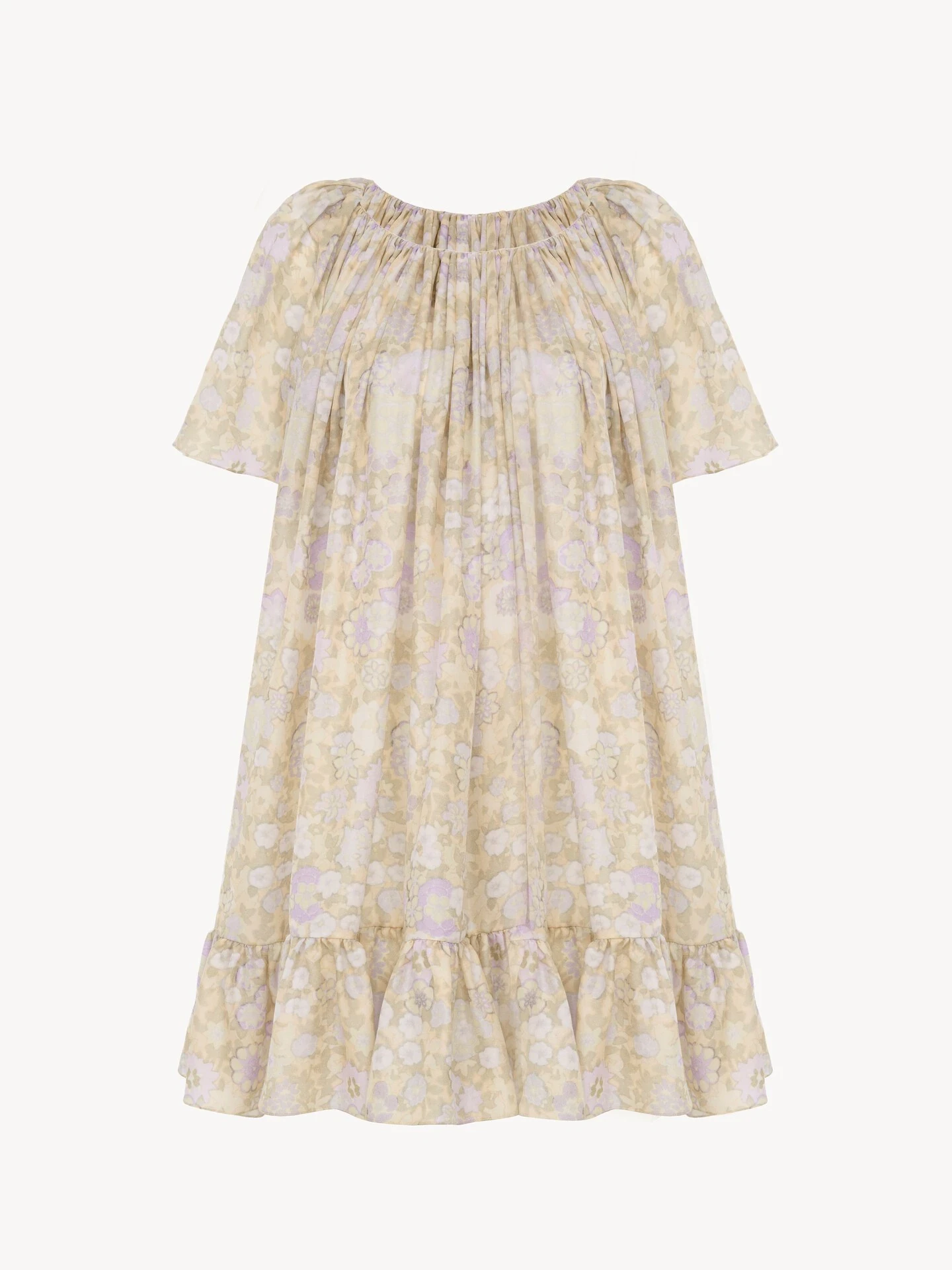 Chloe Short pleated dress in silk charmeuse - Women's Clothing