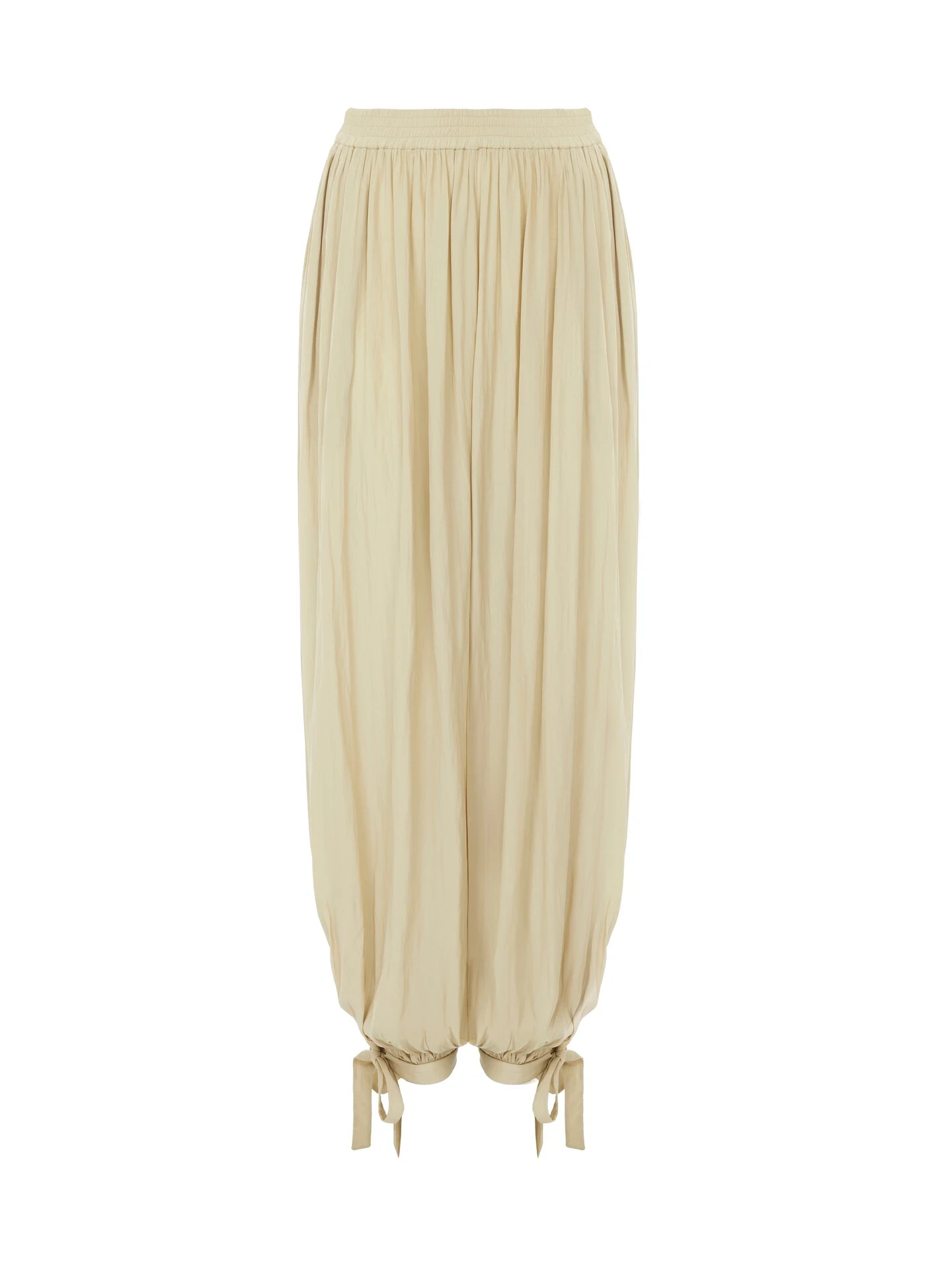 Chloe Fluid pleated pants in washed technical satin - Women's Clothing