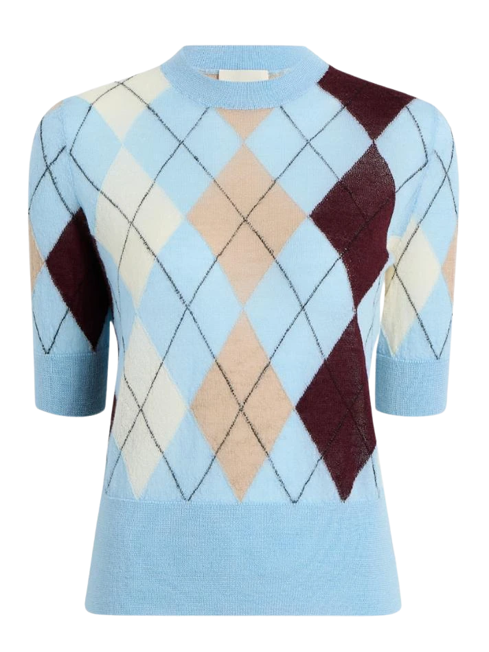 Khaite Anders Argyle-Knit Cashmere-Blend Top