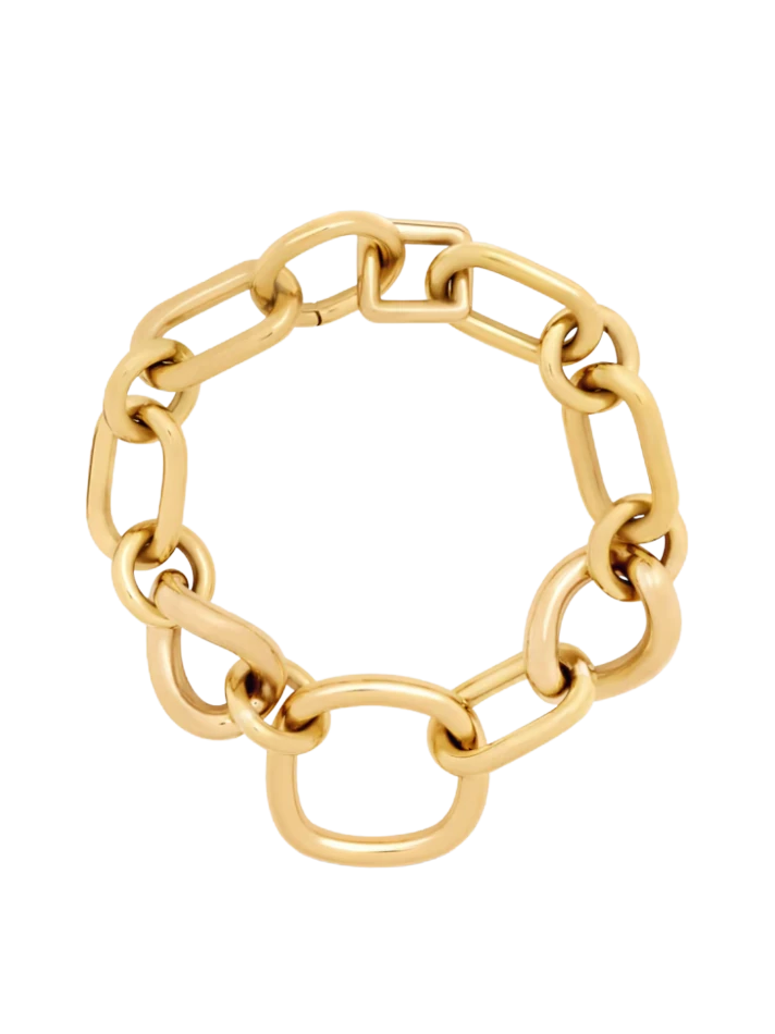 Celine Celine Charms Modern Thin Gourmette in Brass with Rhodium Finish