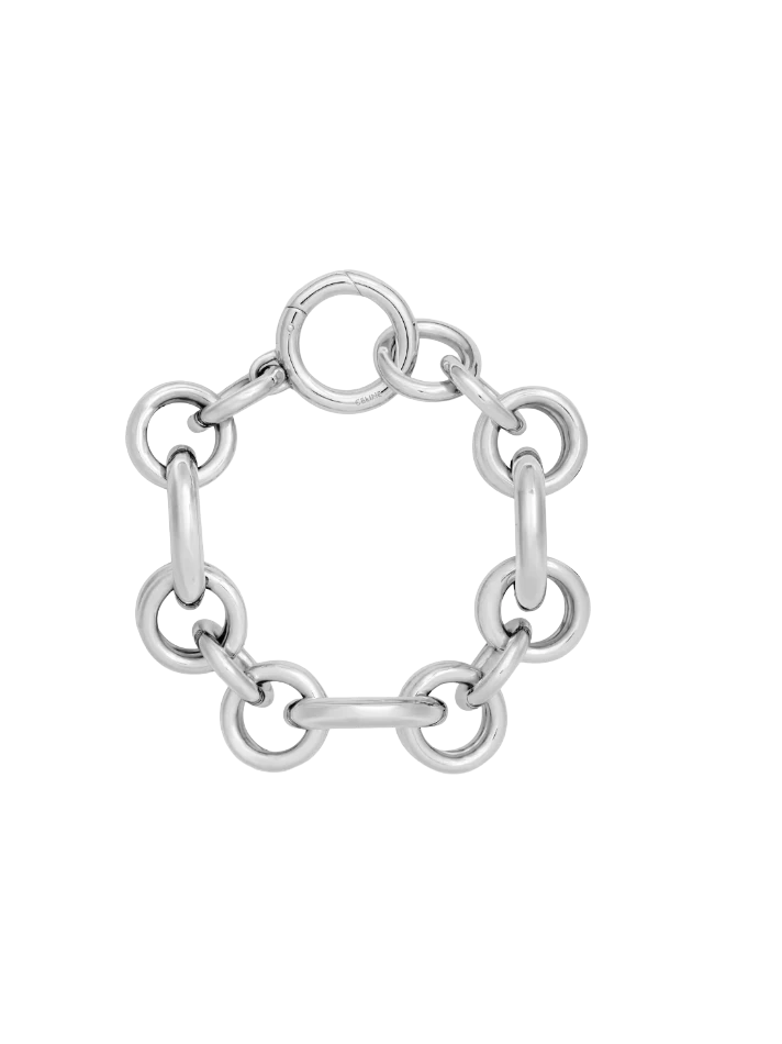 Celine CELINE CHARMS HERITAGE CHUNKY BRACELET in Brass with Rhodium Finish