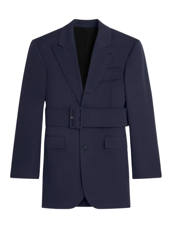 Celine Colonne Jacket in Grain de Pourdre Wool