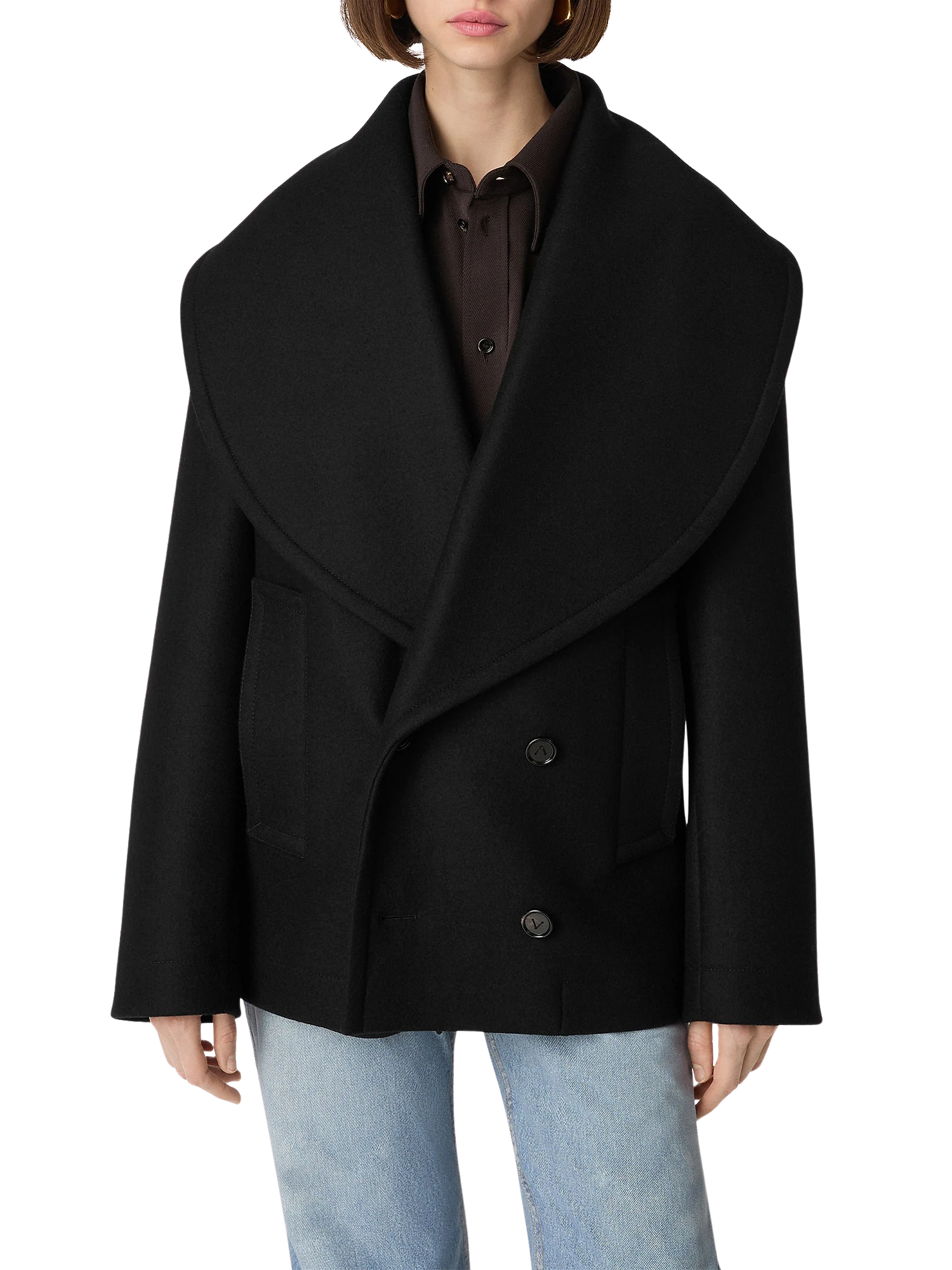 Bottega Veneta Stretch Wool Short Coat