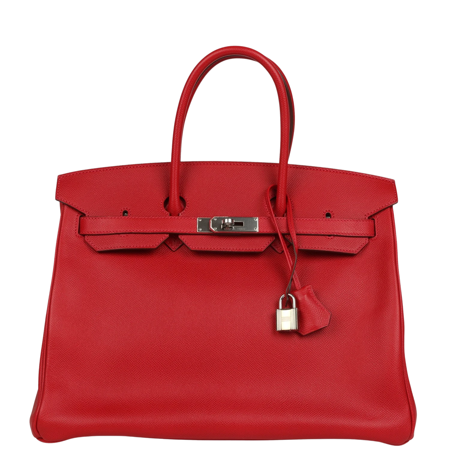 hermes Pre-owned Hermes Birkin 35 Rouge Casaque Epsom Palladium Hardware