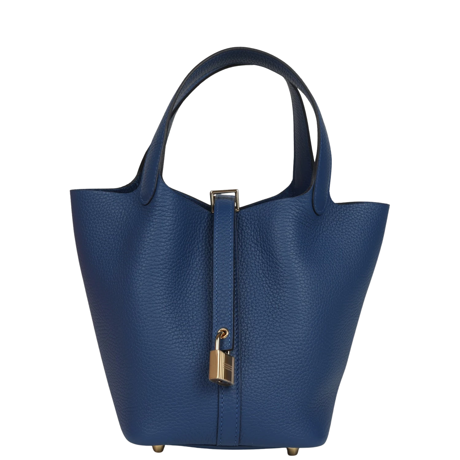 hermes Hermes Picotin Lock 18 Bleu Tie Clemence Gold Hardware