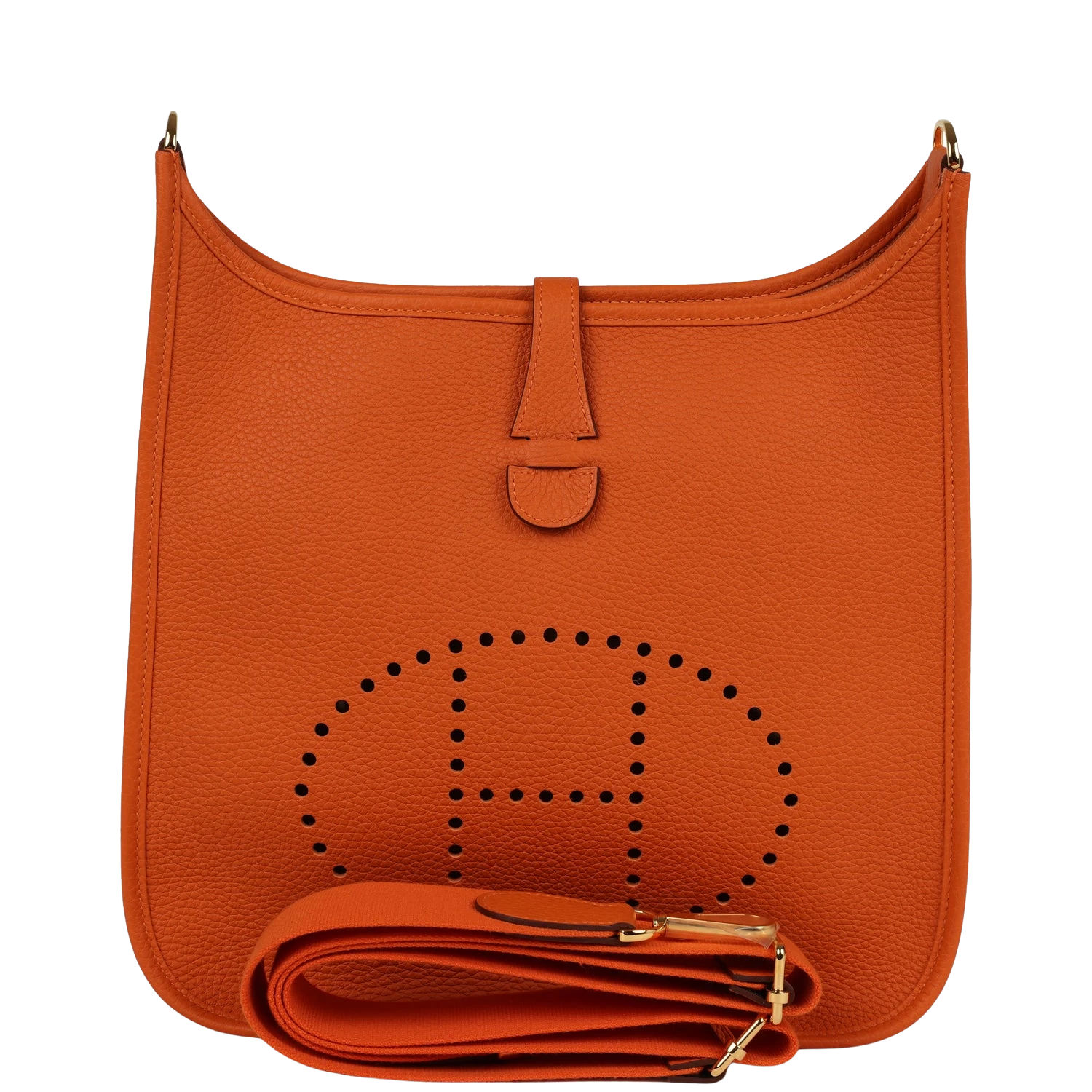 hermes Hermes Evelyne III PM Orange Clemence Gold Hardware