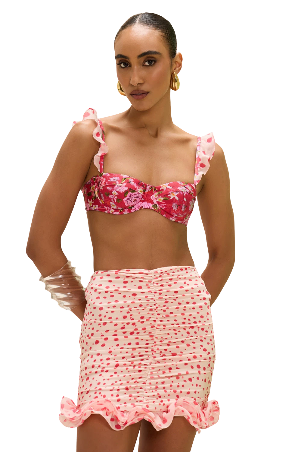 PatBo PEONY PRINT LYCRA SHORT COVERUP