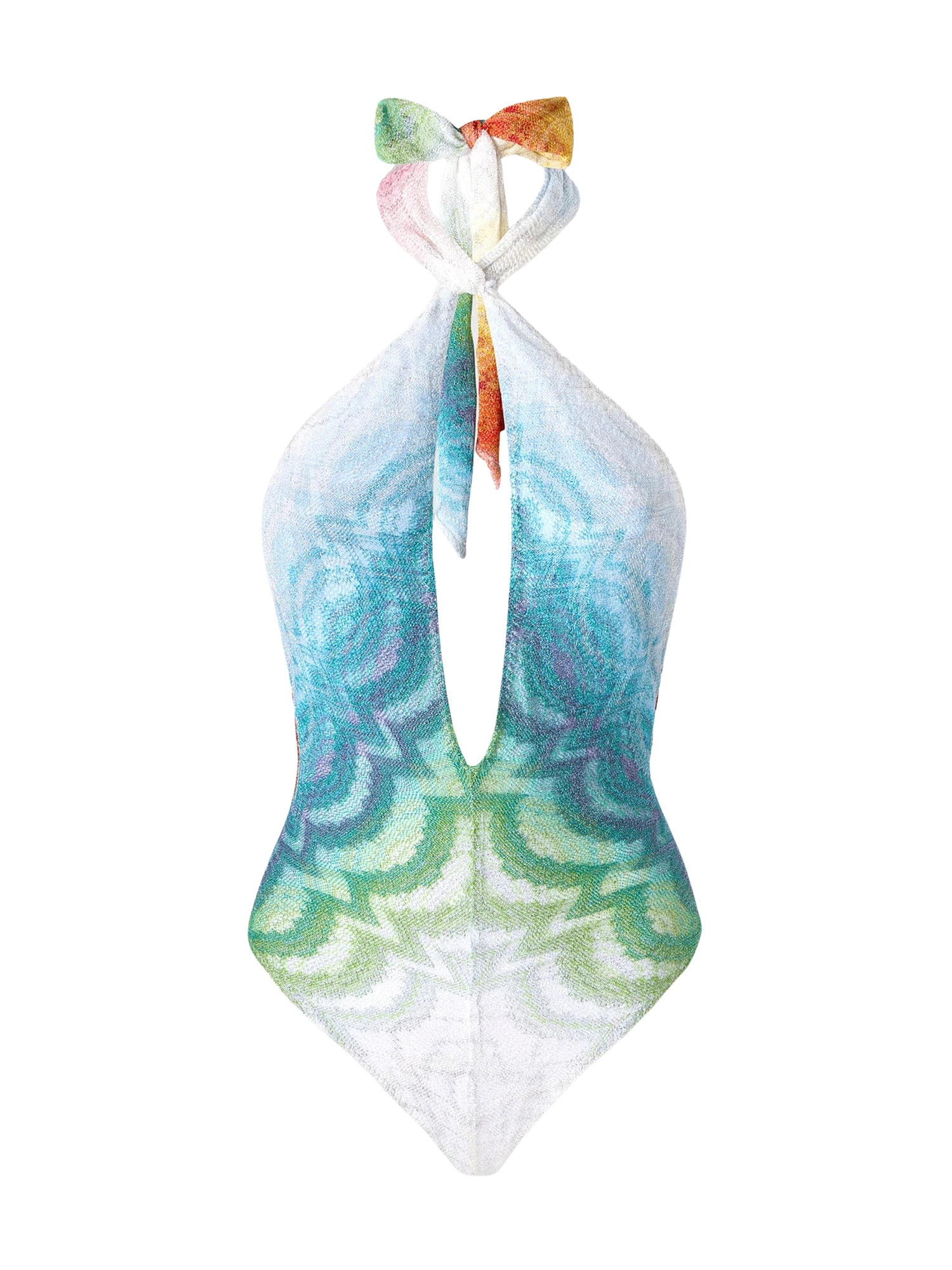 Missoni Shaded Lamé Viscose Keyhole One-Piece